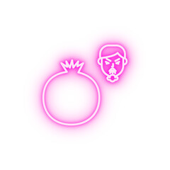 fruit allergy neon icon