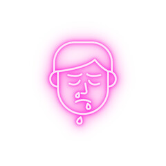 Runny nose snot allergy neon icon