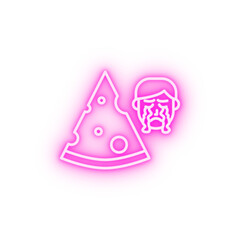 Cheese allergic face neon icon