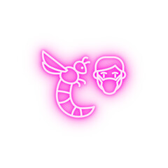 Wasp allergic face neon icon