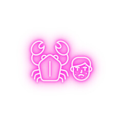 Crustacean allergic neon icon