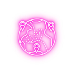 air pollution global pin neon icon