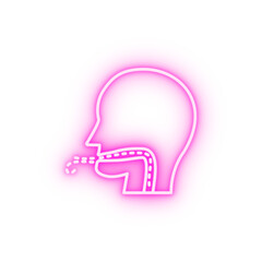air pollution disease respiratory neon icon