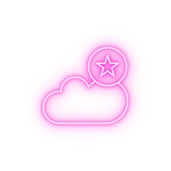 Cloud computing star SEO neon icon