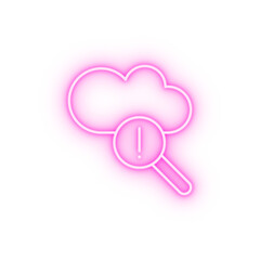 Cloud computing exclamation mark SEO neon icon