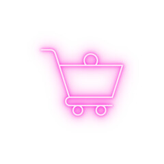 Shopping cart neon icon