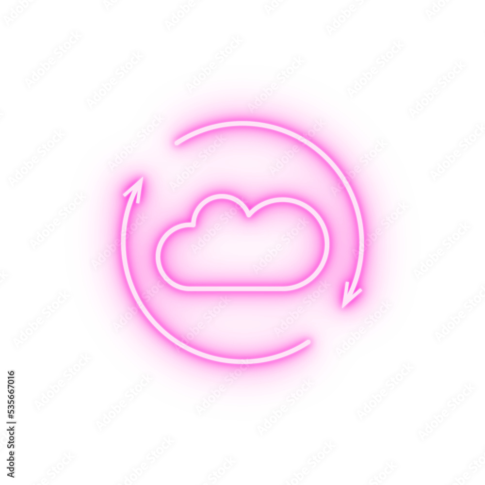 Poster cloud computing refresh seo neon icon