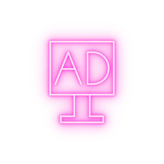 Advertisement SEO neon icon