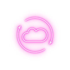 Cloud computing refresh SEO neon icon