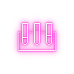 test tube neon icon