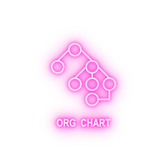 Organizational chart neon icon