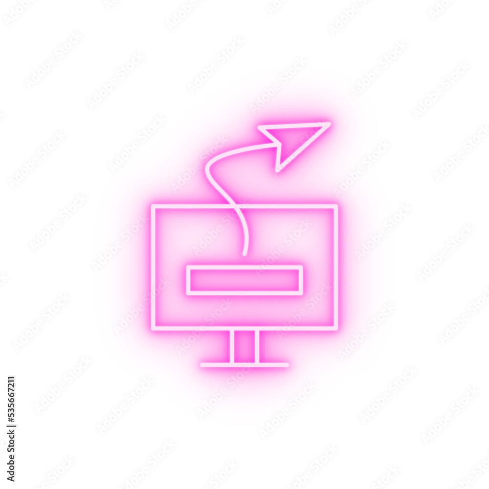 Poster computer send message neon icon