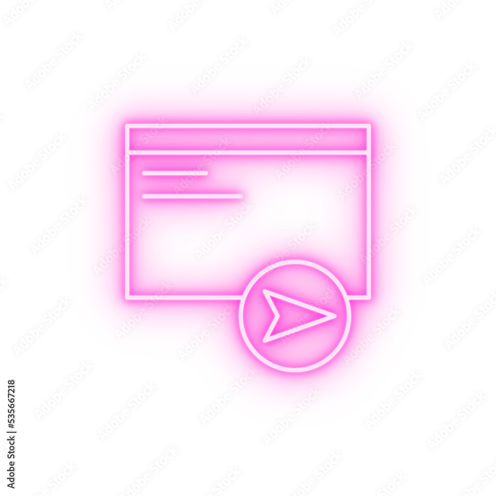 Poster web send email message neon icon