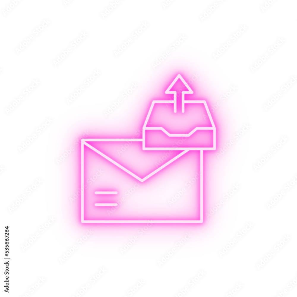 Poster email spam inbox message neon icon