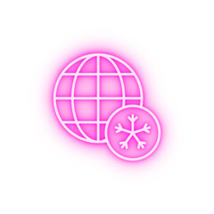 Snowflake neon icon