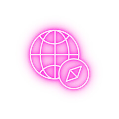 Compass neon icon