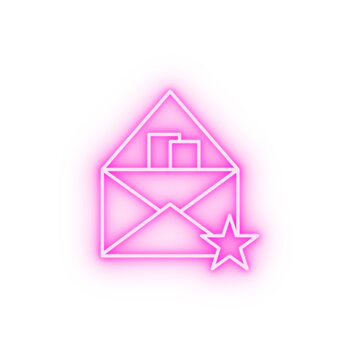 Favorite fav star email neon icon