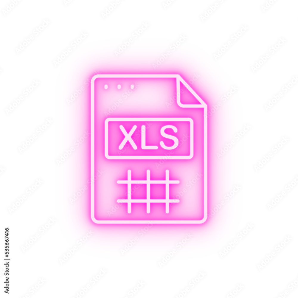 Poster file document xls neon icon
