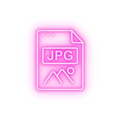 File document JPG neon icon