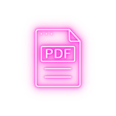 File document PDF neon icon