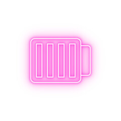 Battery energy neon icon