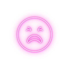 Unamused emotions neon icon