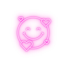 In love hearts emotions neon icon