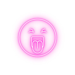 Thinking emotions neon icon