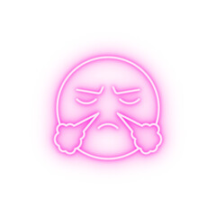 Steam from the nose emotions neon icon