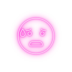 Anxious emotions neon icon