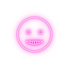Smiling teeth emotions neon icon