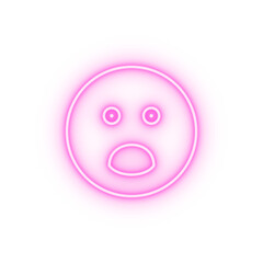 Surprised opened mouth emotions neon icon