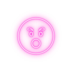 Surprised emotions neon icon
