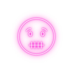 Mute emotions neon icon