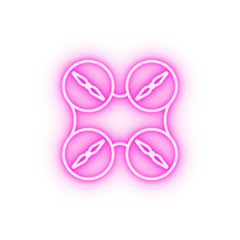 drone propellers field outline neon icon