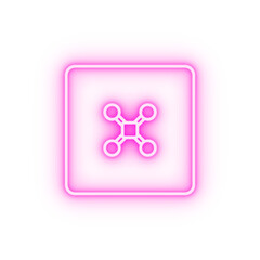 drone field outline neon icon