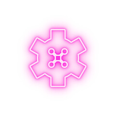 control of drones field outline neon icon