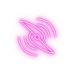 propeller field outline neon icon