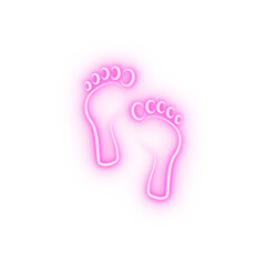 Human tracks neon icon