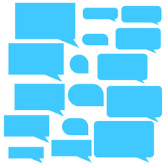 Set with blue text messages. Email icon. Chat icon set. Vector illustration. Stock image. 