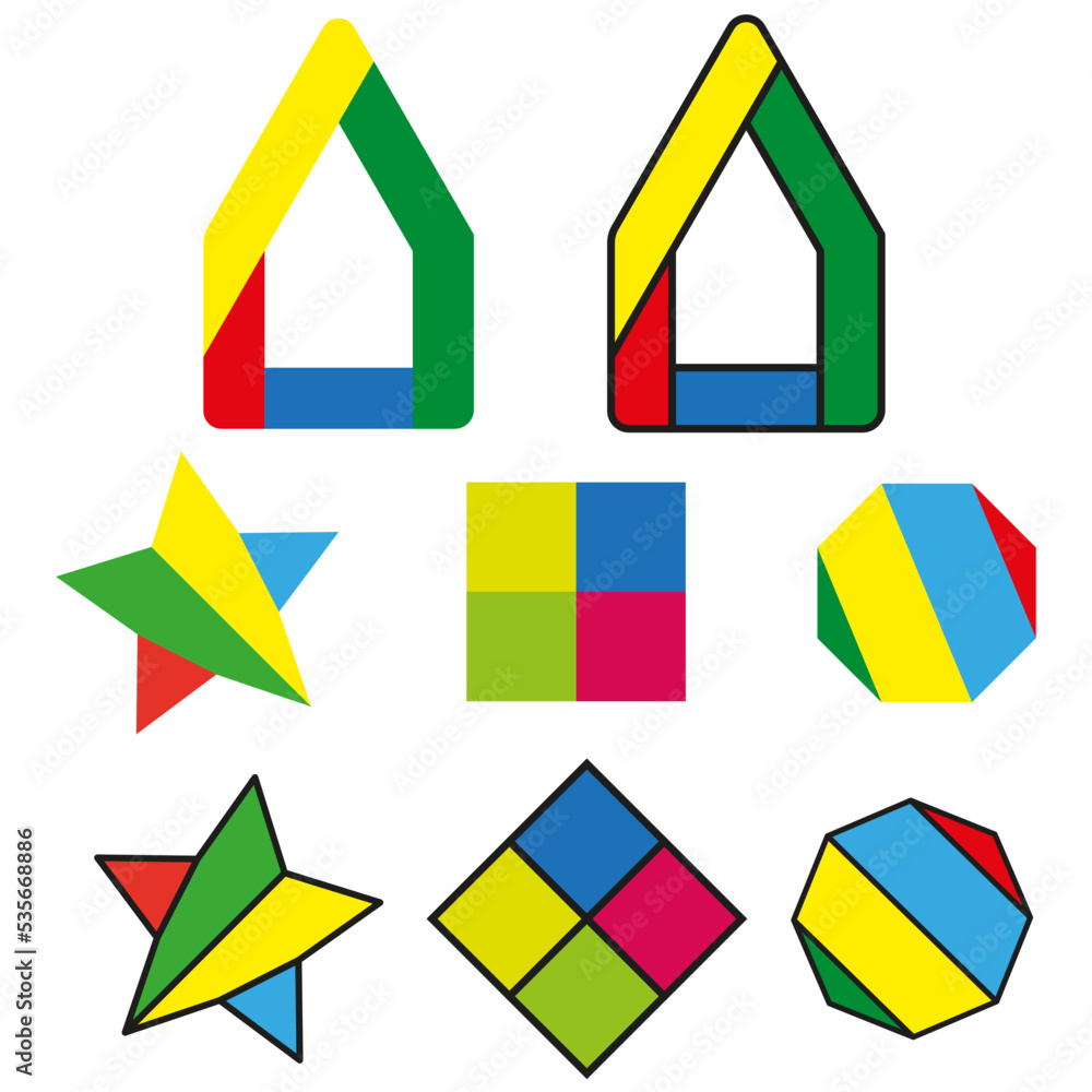 Poster colored geometric shapes. geometric shape. design element. vector illustration. stock image.