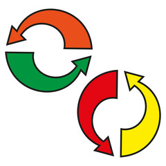 Colored circular arrows. Digital business. Creative concept. Vector illustration. Stock image.