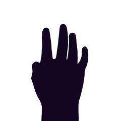 幼児の右手のシルエット