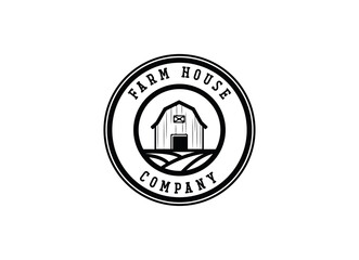 Farm house industry logo. Barn logo design template. 
