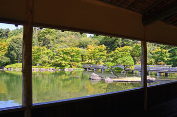 Japanese Garden at National Showa Kinen Park in Tachikawa City, Tokyo