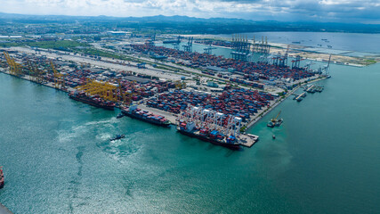 Shipyard Cargo Container Sea Port Freight forwarding service logistics and transportation....