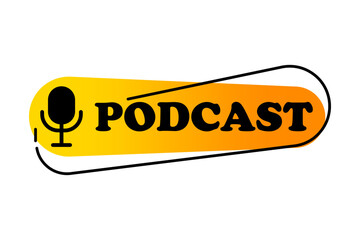 podcast sign. Speak icon. Music symbol. Vector illustration. stock image.