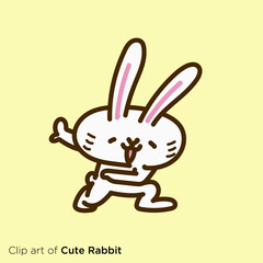 ウサギのキャラクターイラストシリーズ　「ウサギのヒーロー」