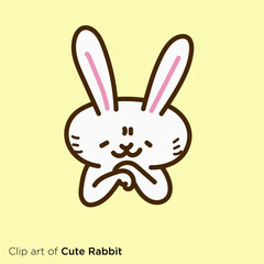 ウサギのキャラクターイラストシリーズ　「企むウサギ」