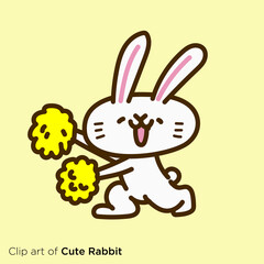 ウサギのキャラクターイラストシリーズ　「ウサギのチアリーダー」